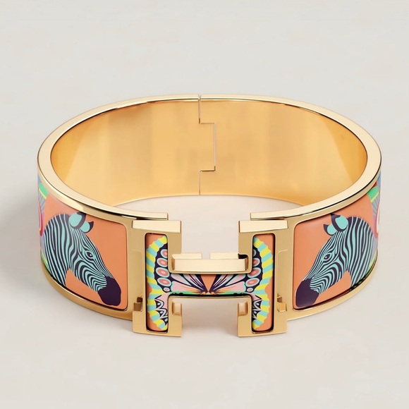 HERMES- Clic Clac H Lanternes, Ballons et Cocardes bracelet - Picture 1 of 2